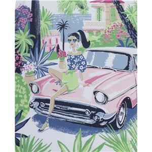 Rochie vara fete, bumbac, maneca scurta, imprimeu palmieri, brand UBS2 [3]