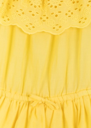 Rochita cu bretele, broderie sparta, galbena [2]