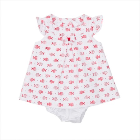 Fete - Rochita cu chilotel 0-12 luni, imprimeu pestisori, Babybol