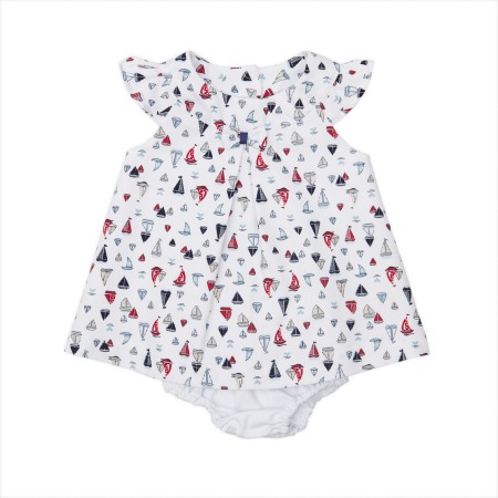 Fete - Rochita fete 0-12 luni cu chilotel, imprimeu pestisori, Babybol