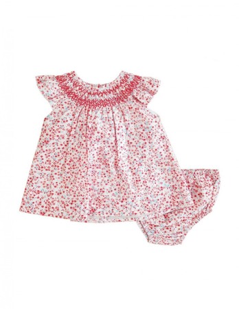 Fete - Rochita maneca scurta cu chilotel, imprimeu flori, Babybol