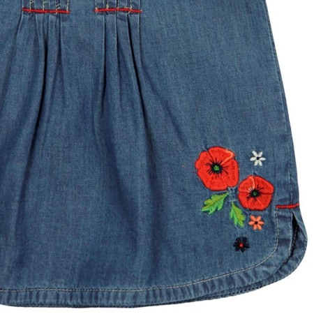 Rochita maneca scurta, denim,maci rosii brodati, Boboli [2]