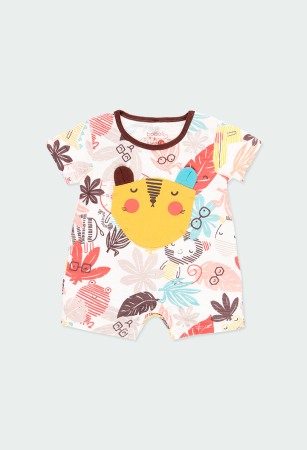 Fete/Baieti 0-24 luni - Salopeta bebe 0-24luni , animal print, bumbac organic , Boboli