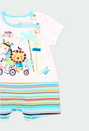 Salopeta bebe baiat 0-24luni, bumbac organic, Boboli [2]