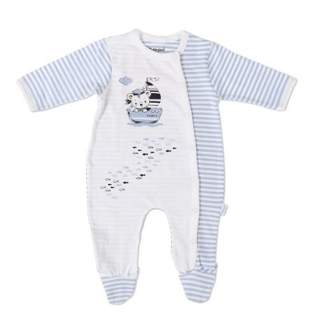 Fete/Baieti 0-24 luni - Salopeta bebe baiat , imprimeu nautic, Babybol