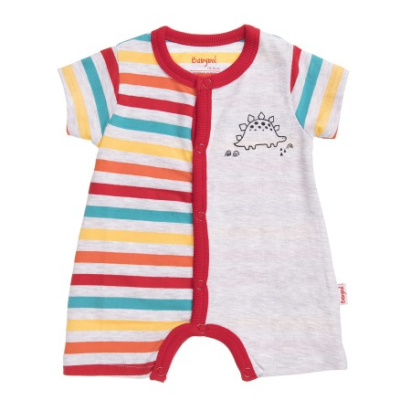 Fete/Baieti 0-24 luni - Salopeta bebe baiat maneca scurta, imprimeu dino, Babybol