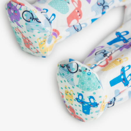 Salopeta bebe bumbac better cotton, unisex, animal print, multicolor, brand Boboli [3]