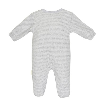 Salopeta bebe catifea Babybol, gri, broderie iepuras [1]