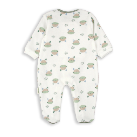 Salopeta bebe cu botosei, bumbac catifelat, animal print, brand Babybol [1]