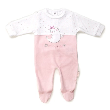 Fete - Salopeta bebe fetita catifea, roz, Babybol