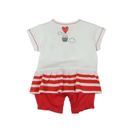 Salopeta bebe fetita cu aspect 2 in 1, imprimeu grafic, rosie , Boboli [1]