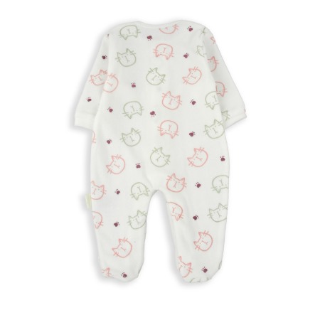 Salopeta bebe fetita cu botosei, bumbac catifelat, imprimeu pisicute, Babybol [1]