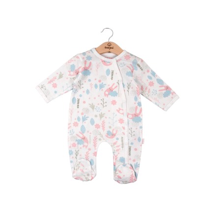 Fete - Salopeta bebe fetita maneca lunga, bumbac, deschidere fata, Babybol