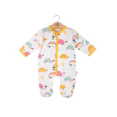 Fete - Salopeta bebe fetita maneca lunga, imprimeu broscute, Babybol