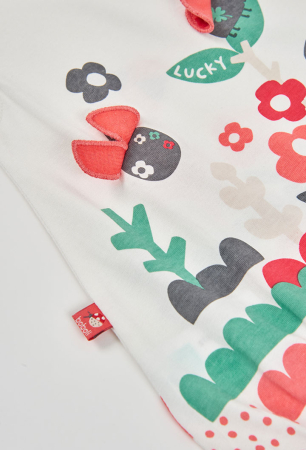 Salopeta bebe fetita maneca scurta, bumbac better cotton, gargarite, brand Boboli [3]