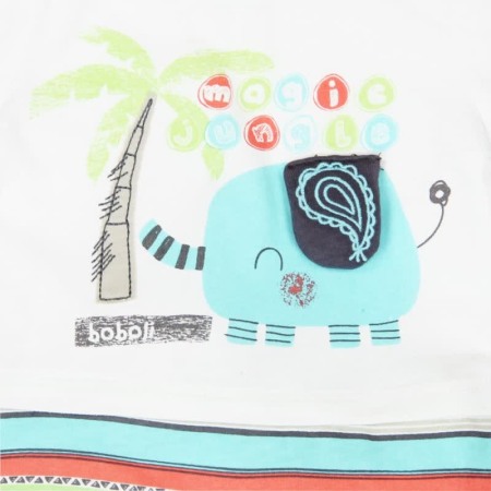 Salopeta bebe maneca scurta bumbac Boboli [3]