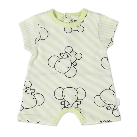 Fete/Baieti 0-24 luni - Salopeta bebe maneca scurta,imprimeu elefanti, Babybol