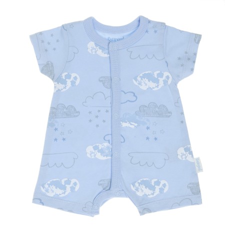 Fete/Baieti 0-24 luni - Salopeta bebe maneca scurta, imprimeu norisori , Babybol