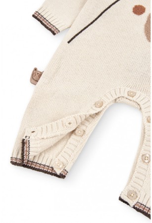Salopeta bebe tricot, ursulet brodat, Boboli [3]