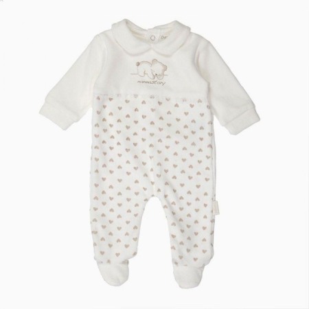 Fete - Salopeta catifea crem fetita 0-12 luni, Babybol