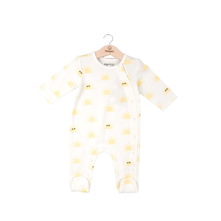 Fete - Salopeta cu botosei bebe maneca lunga, bumbac organic, Babybol