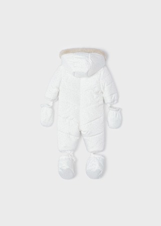 Salopeta iarna bebe fetita, alb cu funda fata, Mayoral [1]