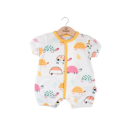 Fete - Salopeta maneca scurta, imprimeu broscute, Babybol