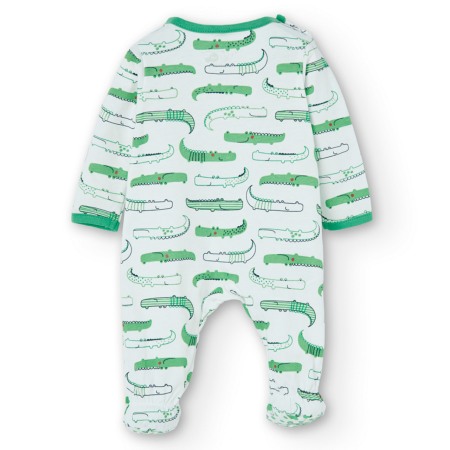 Salopeta tip pijama nou nascut baiat,imprimeu crocodili, Boboli [1]