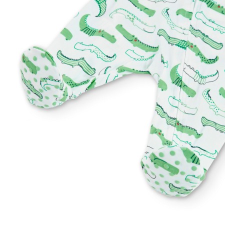 Salopeta tip pijama nou nascut baiat,imprimeu crocodili, Boboli [3]