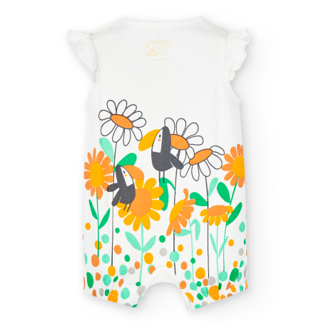 Salopeta vara bebe fetita, bumbac better cotton, imprimeu floral, brand Boboli [1]