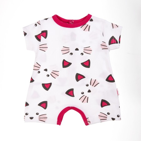 Fete - Salopeta vara bebe fetita, imprimeu pisicute, Babybol