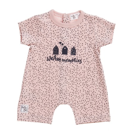 Fete - Salopeta vara bebe fetita, roz pudra, Babybol