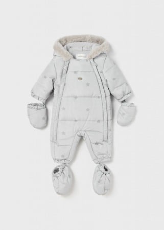 Geci /Salopeta iarna bebe - Salopeta zapada bebe baiat, manusi si botosei detasabili, gricu stelute, Mayoral