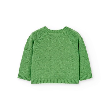 Set 2 piese baiat, pulover tricot verde cu pantalon gri, Boboli [4]
