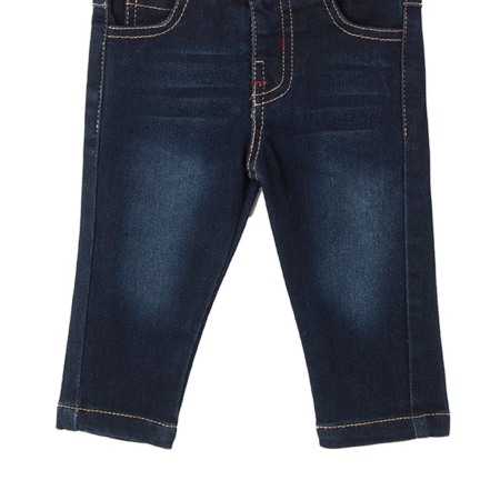 Set 2 piese baiat, tricou polo rosu si blugi strech denim, Babybol [2]