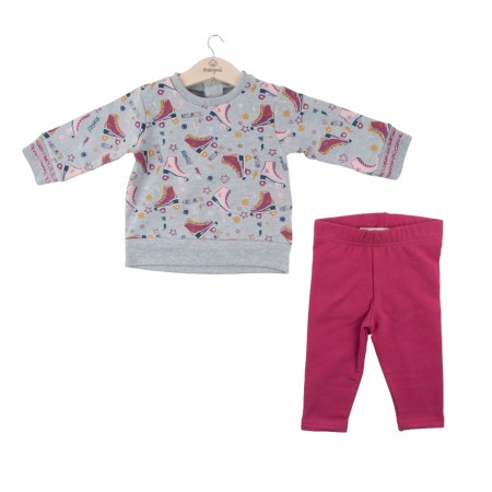 Fete/Baieti 2- 16 ani - Set 2 piese fete, bumbac vatuit, bluza cu colant, Babybol