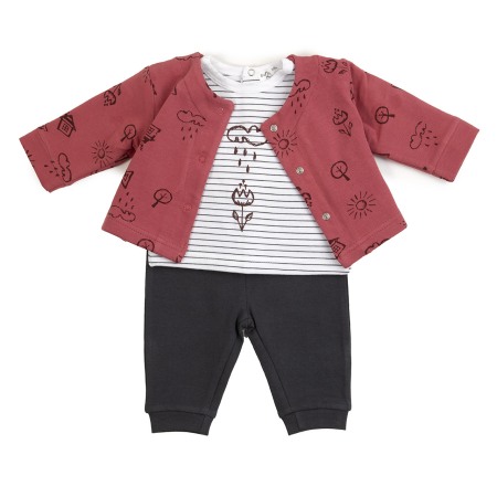 Fete - Set 3 piese bumbac bebe fetita, Babybol