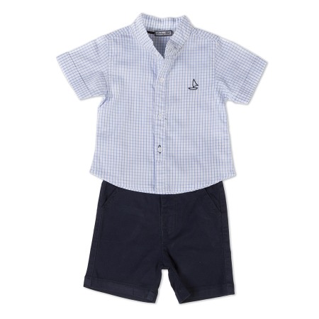 Set 2/3 piese maneca scurta - Set baiat camasa si pantalon scurt Babybol