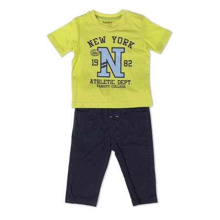 Fete/Baieti 0-24 luni - Set baiat , tricou maneca scurta si pantalon lung navy, Babybol