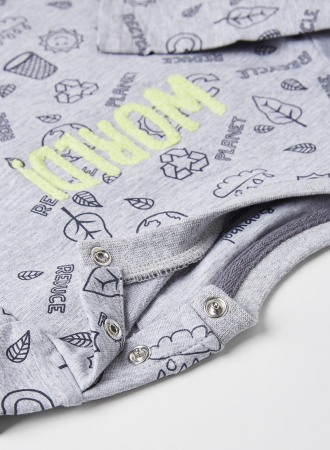 Set baieti, tricou maneca lunga cu pantalon vatuit gri, Boboli [1]