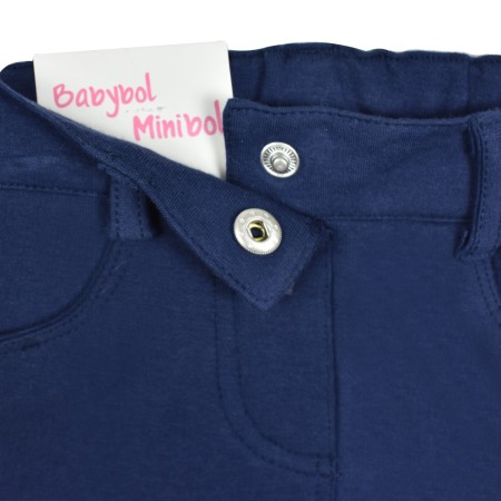 Set bebe fetita , tricou maneca scurta cu colant lung navy, Babybol [4]