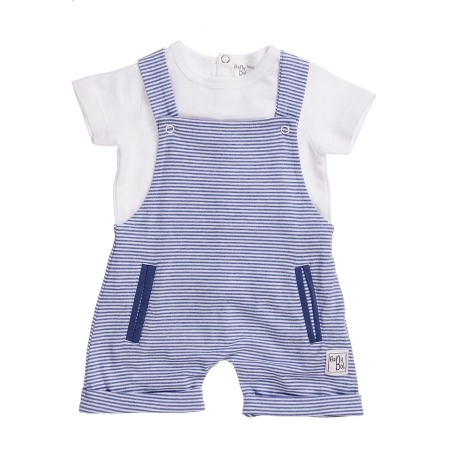 Fete/Baieti 0-24 luni - Set bebe salopeta si tricou alb, Babybol