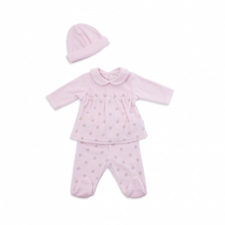 Set 2/3 piese bebe - Set catifea 3 piese bebe fetita, roz, Babybol