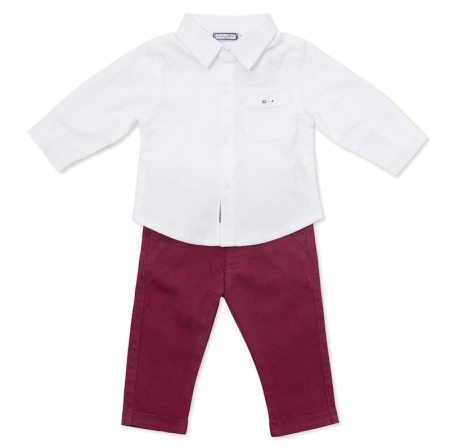 Fete/Baieti 0-24 luni - Set elegant baieti camasa alba si pantaloni , Babybol Barcelona