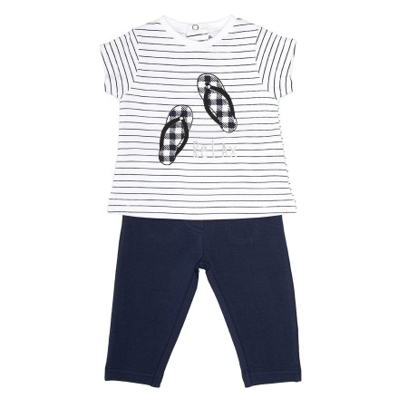 Fete/Baieti 2- 16 ani - Set fete, tricou maneca scurta si pantaloni strech, navy , Babybol