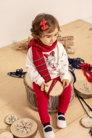 Set fetite bluza alba cu colant rosu, Babybol [1]