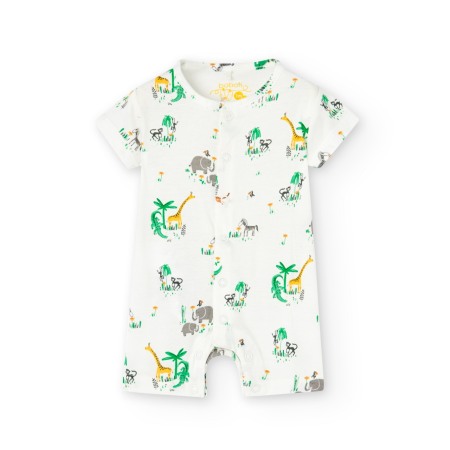 Set salopete bebe, bumbac, animal print, multicolor, Boboli [3]