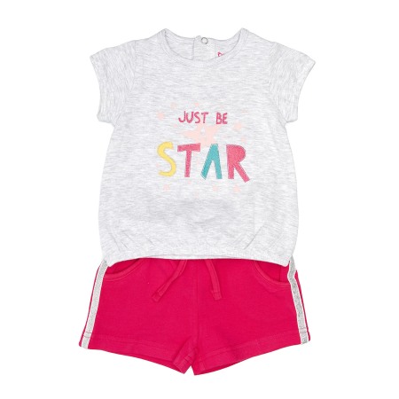 OUTLET - Set sport fete 2 piese, tricou cu sort fucsia, Babybol