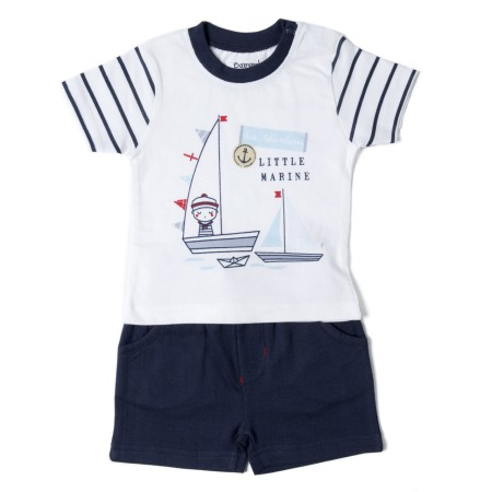 Compleu 2/3 piese maneca scurta - Set tricou maneca scurta si pantalon scurt navy, Babybol