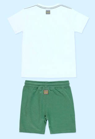 Set vara 2 piese baiat, bumbac, tricou cu pantalon scurt, verde, Boboli [1]